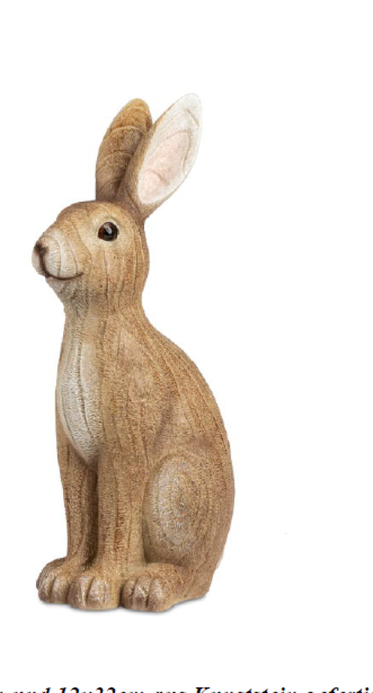 Hase sitzend in Holz-Optik 12x32cm