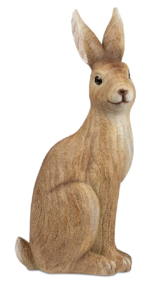 Hase sitzend in Holz-Optik 19x42 cm