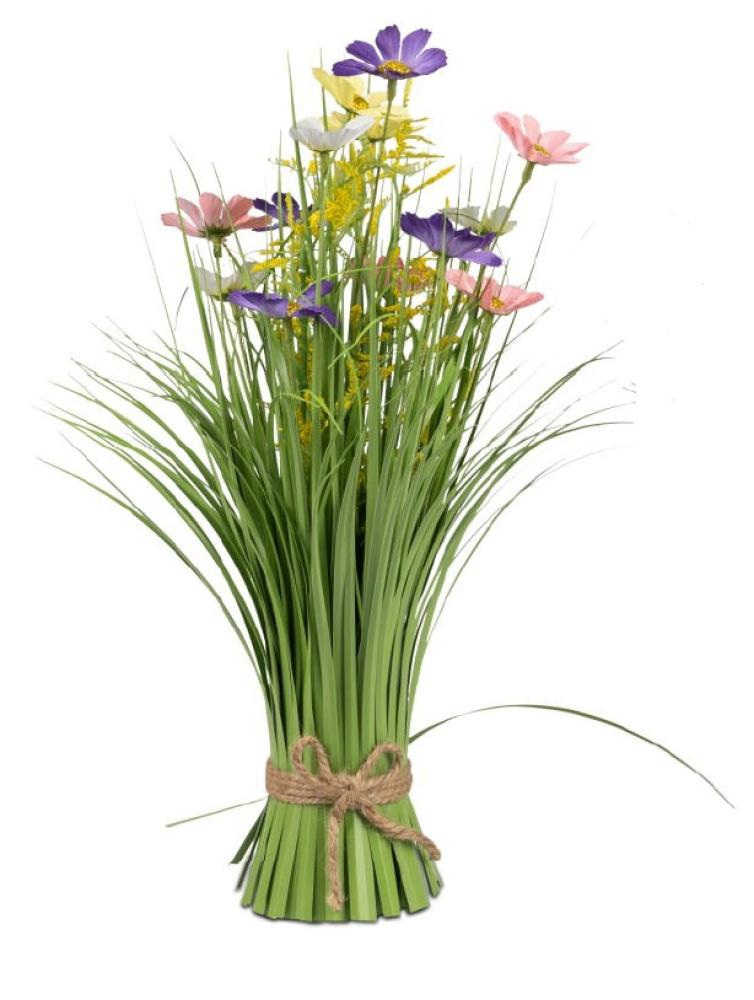 Grasbüschel stehend mit Frühlings-Blumen 40cm