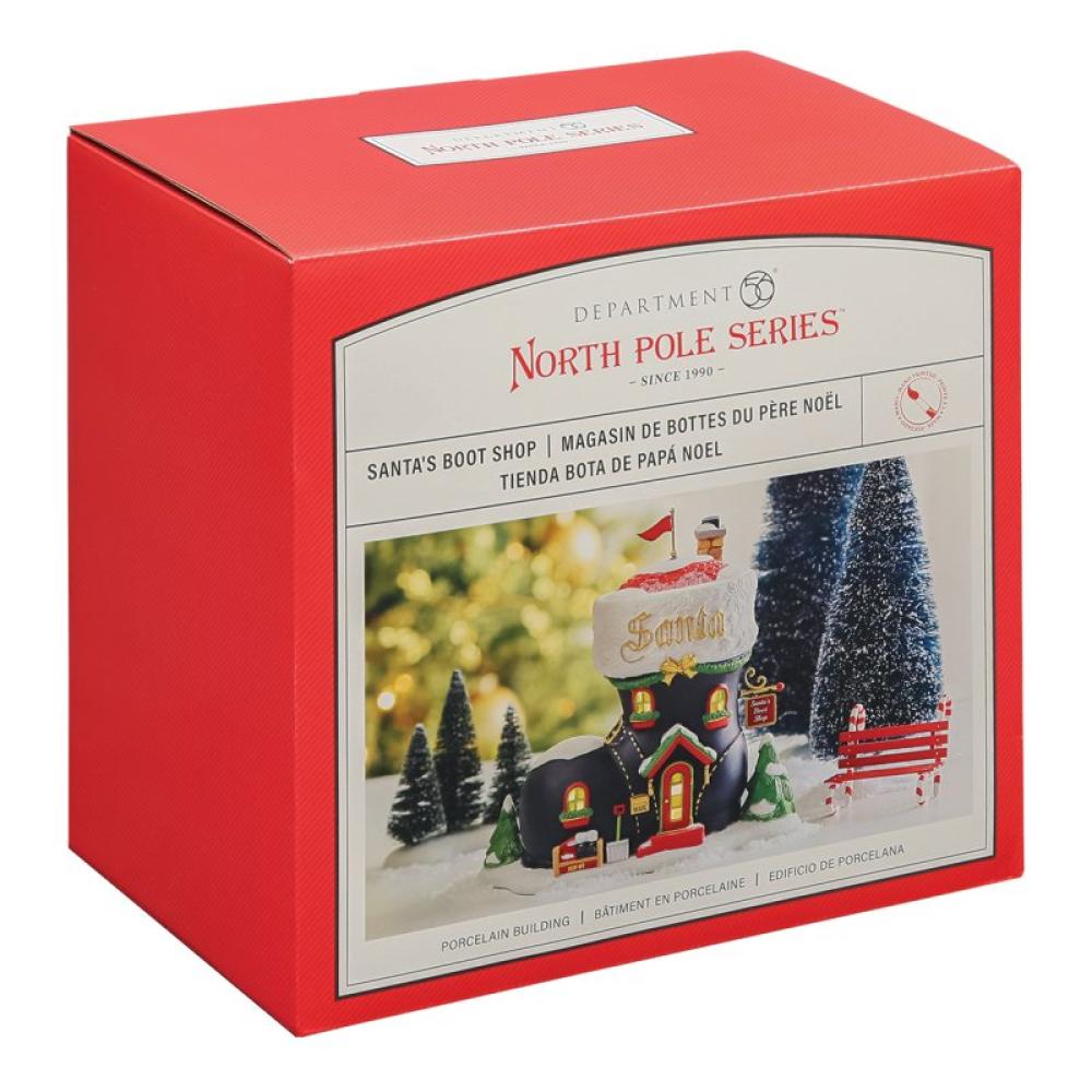 Santas Stiefelladen – Nordpoldorf Weihnachtsfigur leuchtend