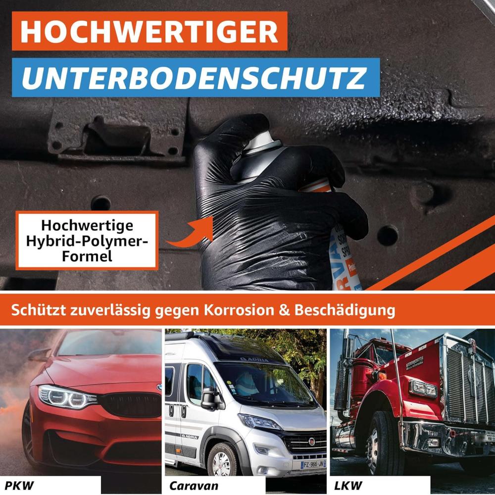 Everglue Konservan Professional Unterbodenschutzspray, schwarz, 500 ml Aerosol