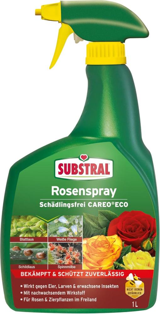 Substral Rosenspray Schädlingsfrei Careo ECO 1 Liter, gegen Schildläuse, Weiße Fliege, Blattläuse, Spinnmilben