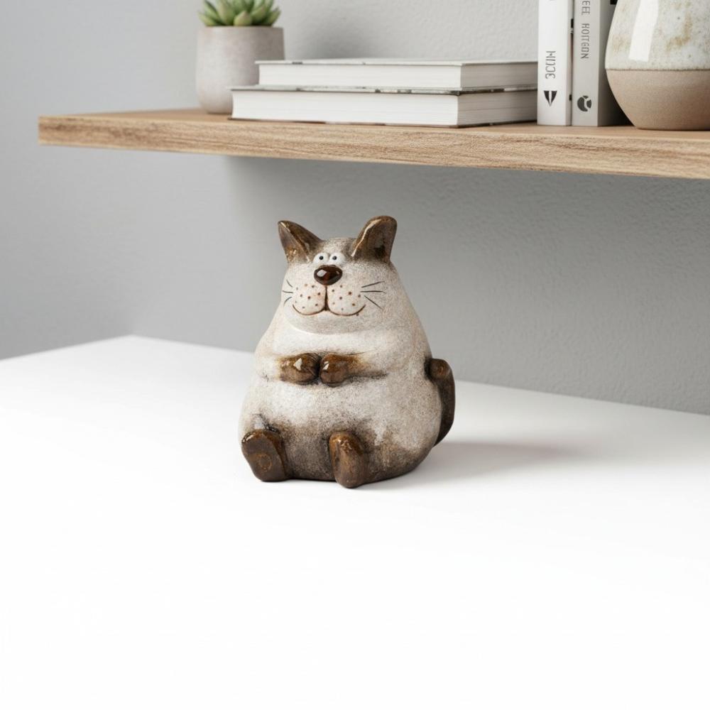 Dekokatze im Cartoon-Stil Creme-Braun 25 cm 704580