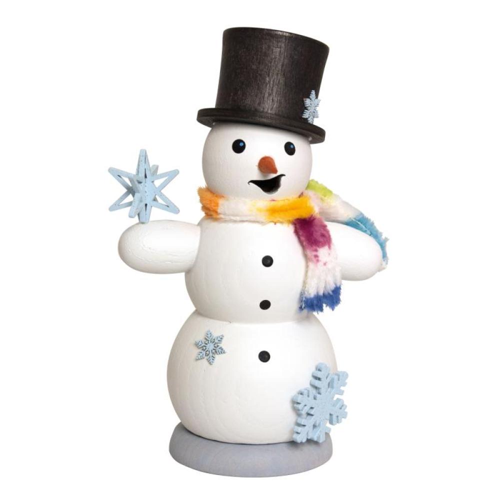 Kuhnert Räucherfigur Schneemann mit Schneesternen (13 cm)