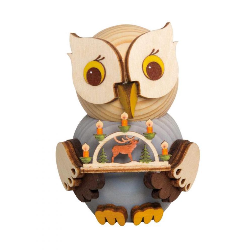 MINI Eule mit Schwibbogen (7 cm)