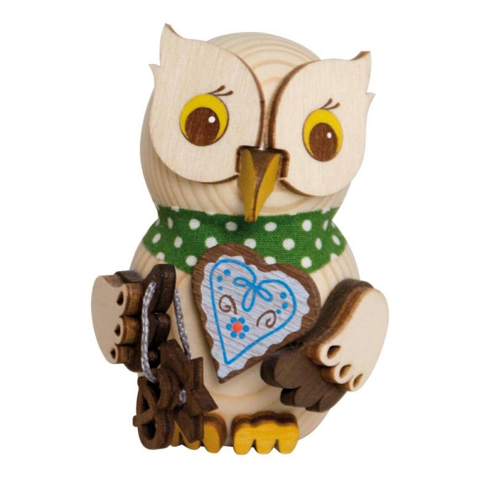 MINI Eule mit Lebkuchenherz (7 cm)