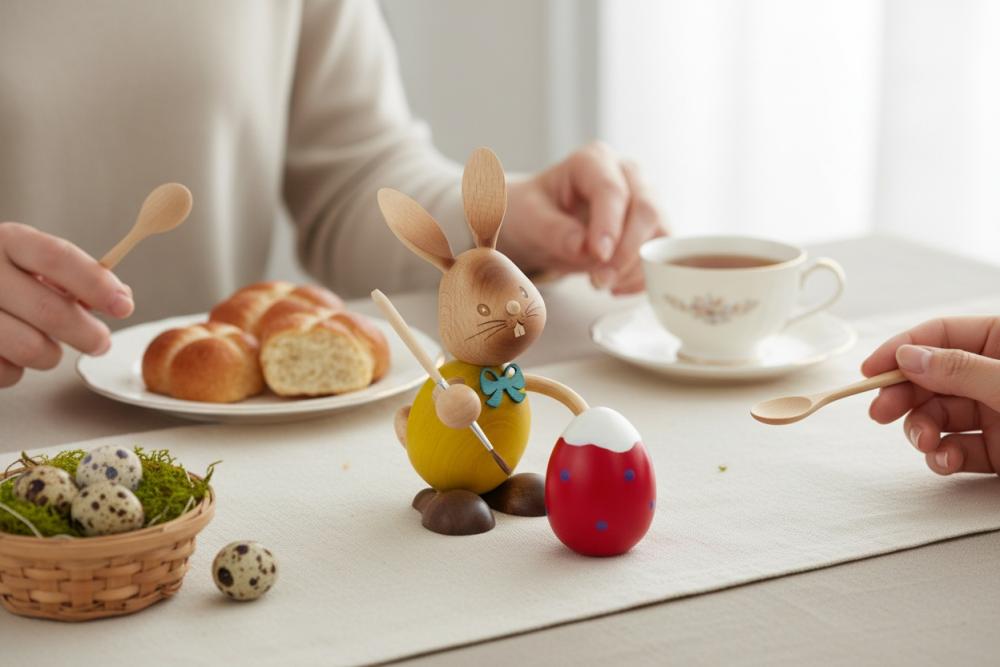 Stupsi Hase Eiermaler – Fröhliche Osterdekoration aus dem Erzgebirge