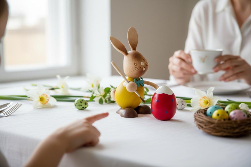 Stupsi Hase Eiermaler – Fröhliche Osterdekoration aus dem Erzgebirge