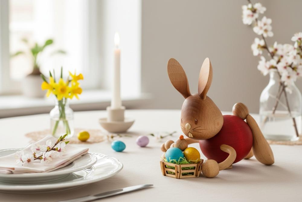 Stupsi mit Ostereierkorb Frühlingsdeko Kuhnert Erzgebirge