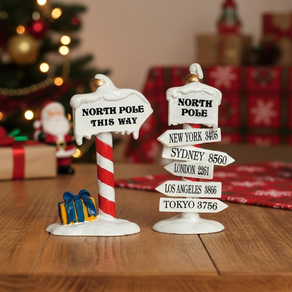 Lemax Nordpol Wegweiser / North Pole Signs 64455