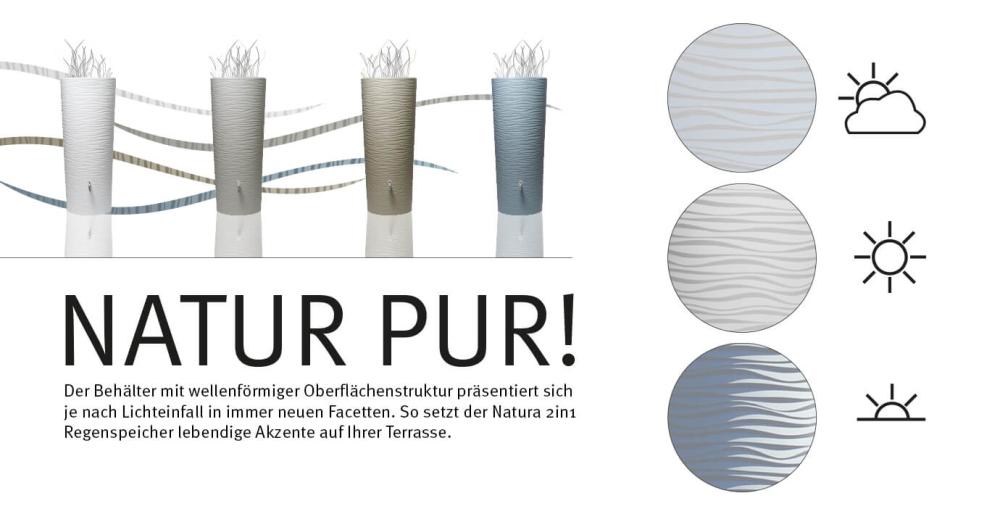 Garantia Natura 2in1 Regenspeicher 210 Liter graphitegrey