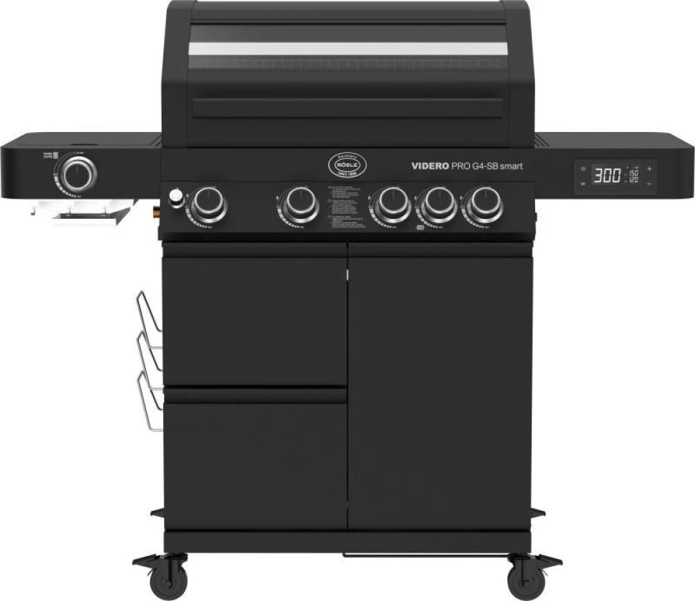 Gasgrill Rösle VIDERO PRO G4-SB smart Vario+ 50mbar + GRATIS Grillzange