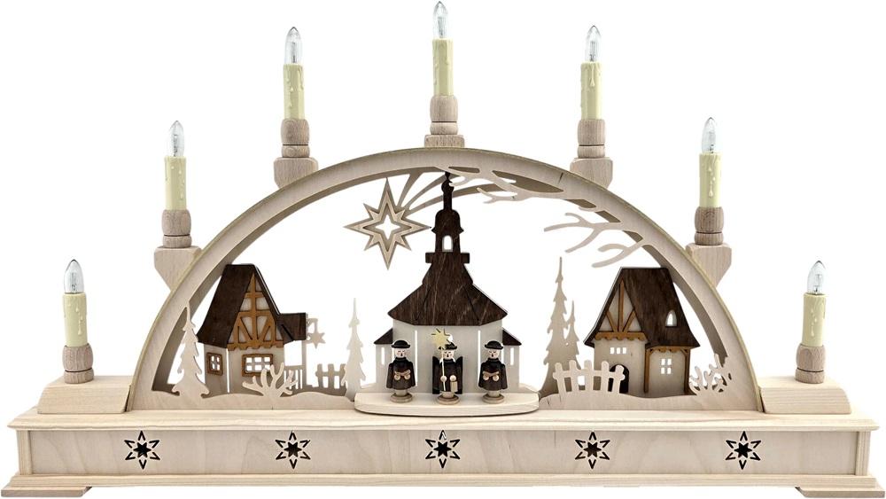 Seidel Schwibbogen „Seiffener Kirche mit Kurrende“ – 63 cm mit LED-Innenbeleuchtung – Neuheit 2026 640-17S-LED