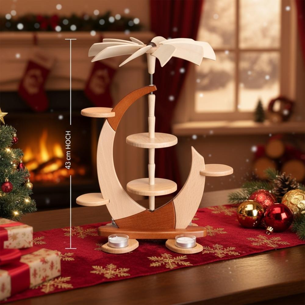 Pyramide Design "Segel" klein ohne Bestückung, Erzgebirge, Weihnachten