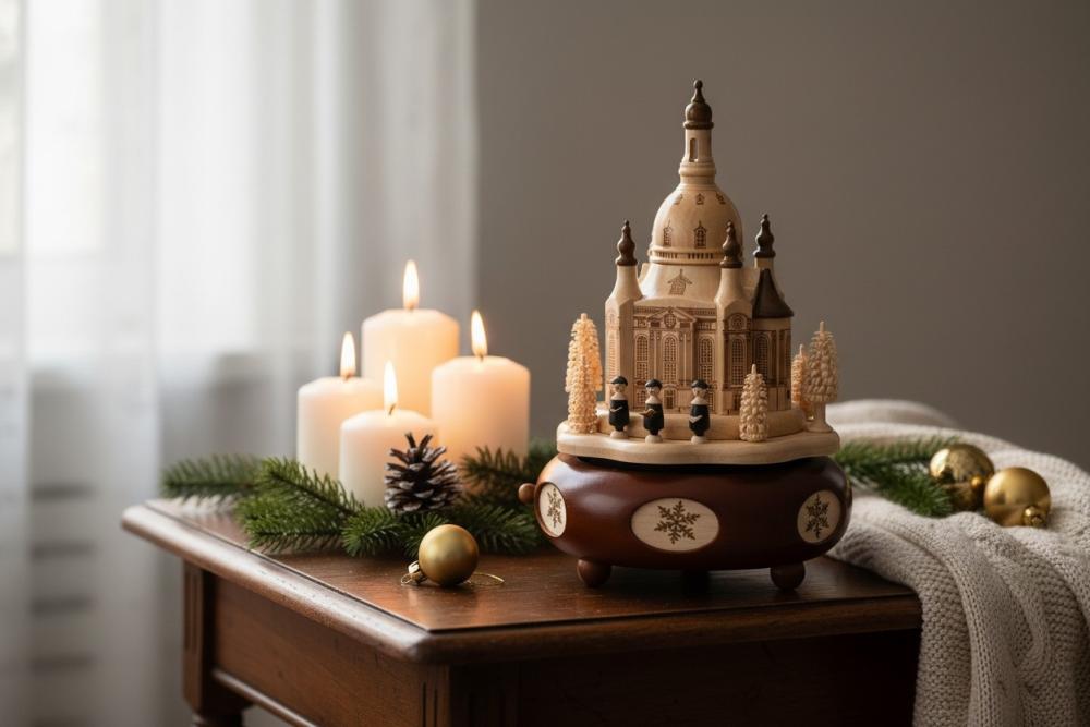 Spieldose Dresdner Frauenkirche, Erzgebirge, Weihnachten, Stille Nacht