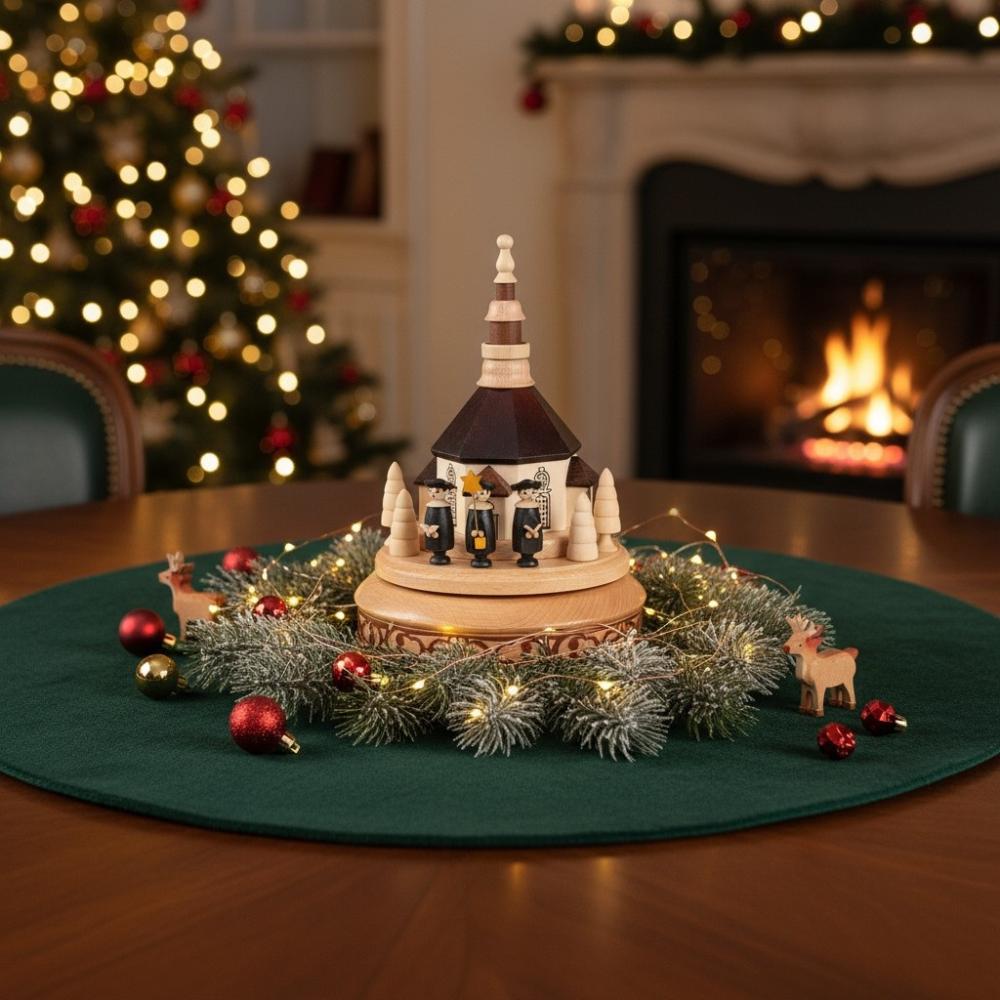 Spieldose Seiffner Kirche Erzgebirge, Weihnachten, Stille Nacht