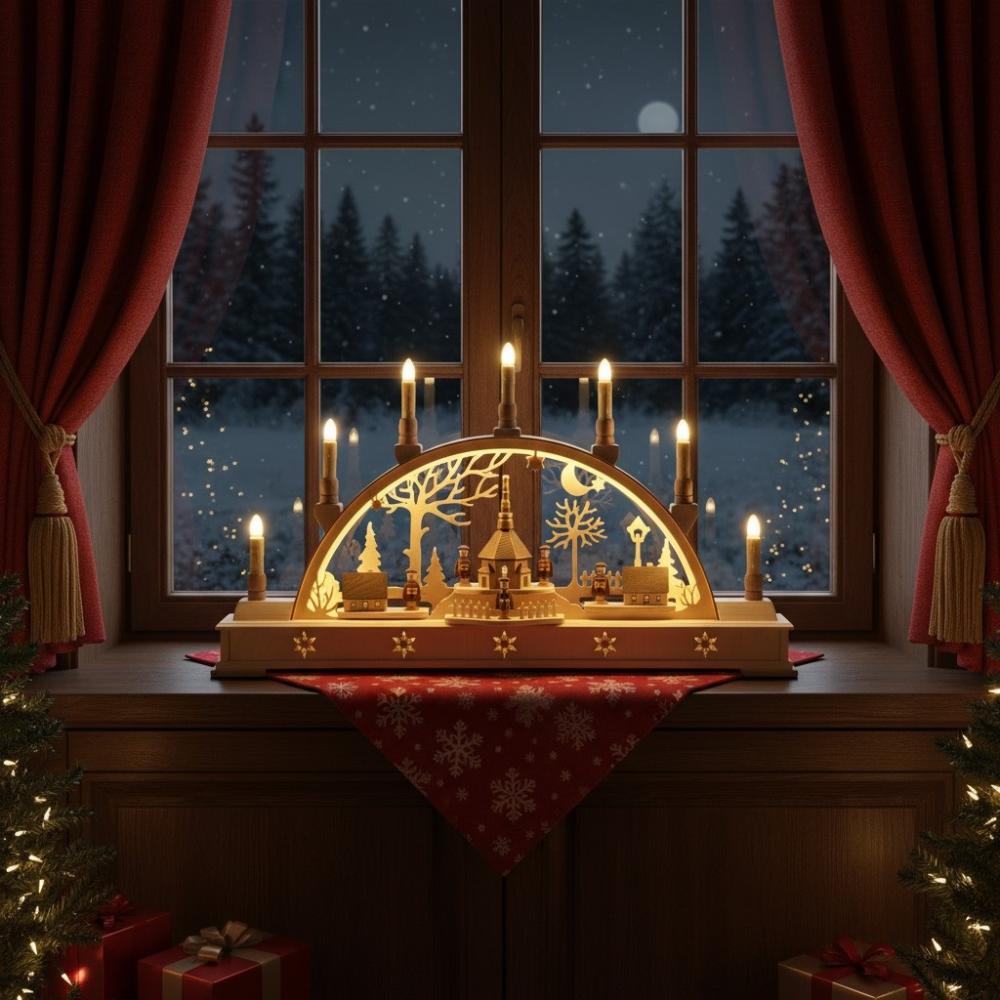 Holger Seidel Schwibbogen „Seiffen“ mit LED-Beleuchtung (63 x 35 cm)