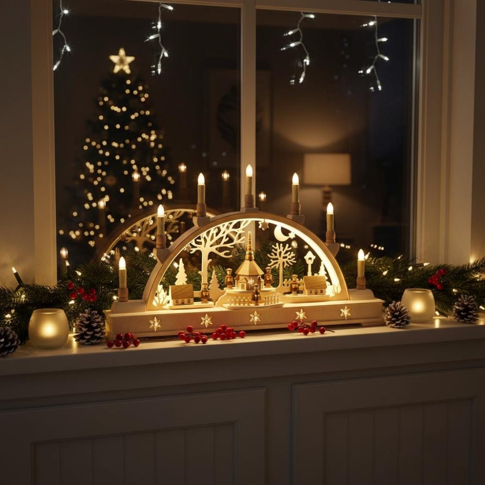 Holger Seidel Schwibbogen „Seiffen“ mit LED-Beleuchtung (63 x 35 cm)