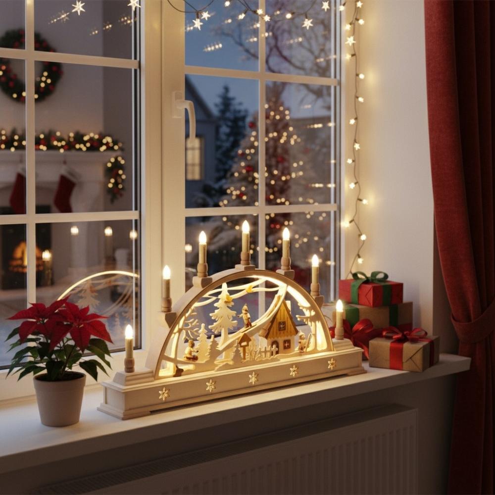 Schwibbogen "Wintersportler" 640-09S – Holger Seidel, Schönheide