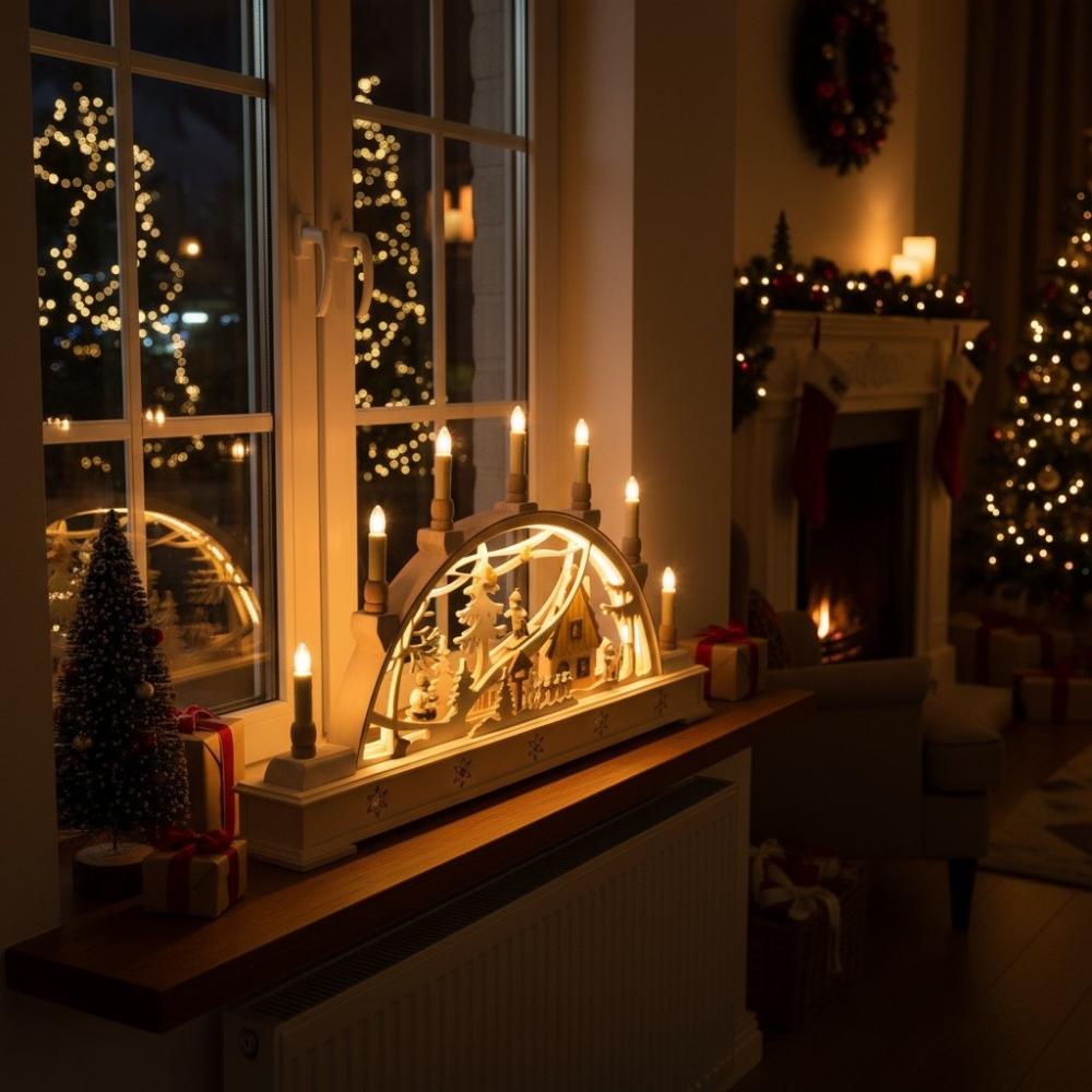 Schwibbogen "Wintersportler" 640-09S – Holger Seidel, Schönheide