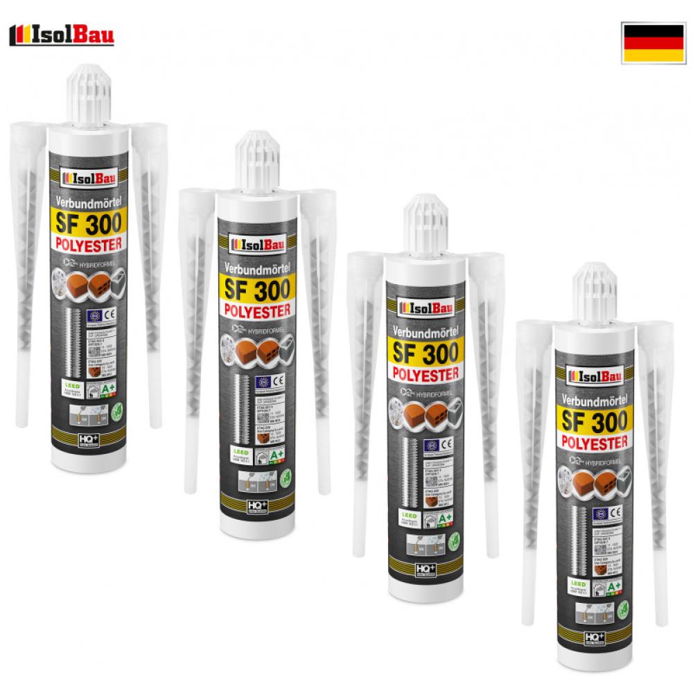 BEHA Verbundmörtel Set 4x300ml inkl. Auspresspistole 8x Statikmischer
