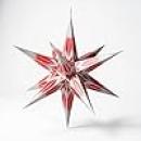 Hasslauer Weihnachtssterne Weihnachtsstern beleuchtet, 3D Leuchtstern (Rot/Weiß Silber, 65 cm (Innenstern))